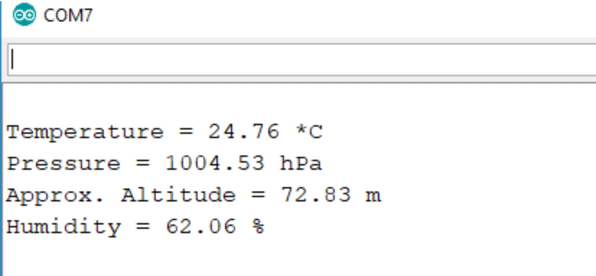BME280 initialization output